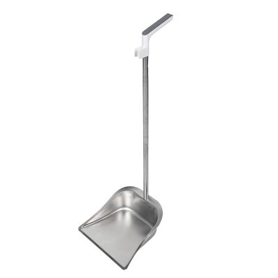 RORPOIR Heavy Duty Stainless Steel Dustpan with Handle Thickened Metal Standing Scooper for Home Kitchen Office Lobby Industrial Dust Pan for Workshop Cleaning