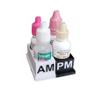 Znet3D AM PM Eye Drop Organizer Morning & Evening Eye Drop Bottle Holder Daily Eye Care Routine System Available in 2, 4 or 6 Slot Capacity, White/Blue, 4 Bottle view 1