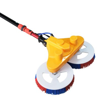 ZNZHNSI 24FT Adjustable Solar Panel Cleaning Brush Dual-Head Water-Fed Pole Kit with AC Power Converter for Efficient Roof & Ground Mount PV Module Washing