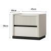 Br3tGz7dP Bedroom Bedside Table Light Stone Top Surface Two Drawers Hidden Handles for Bedroom Storage view 2