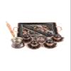 SODEF Copper Enamel Coffee Set for 4 People, 12+ Piece Retro Turkish Coffee Set, 60ml Cups - Multicolor view 1