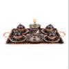 SODEF Copper Enamel Coffee Set for 4 People, 12+ Piece Retro Turkish Coffee Set, 60ml Cups - Multicolor view 4