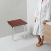Folding Shower Seat Wall Mounted w/Legs, Solid Wood Bench for Seniors 352LB view 4