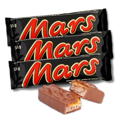 Mars Bar - Pack of 3 - Chewy Nougat & Caramel Covered in Milk Chocolate - 1.8 oz. Full Size Candy Bars