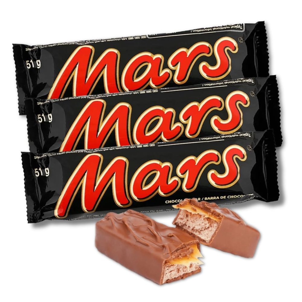 Mars Bar - Pack of 3 - Chewy Nougat & Caramel Covered in Milk Chocolate - 1.8 oz. Full Size Candy Bars