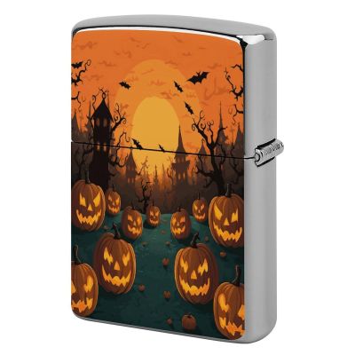 Halloween Orange Metal Lighter Case Sleeve Cover Holder
