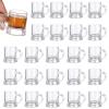 24 Pcs Mini Plastic Beer Mugs, 2 oz Small Shot Glasses with Handles, Clear Beer Tasting Glasses for Beer, Whiskey, Juice Cups for Party, Wedding view 1