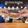 24 Pcs Mini Plastic Beer Mugs, 2 oz Small Shot Glasses with Handles, Clear Beer Tasting Glasses for Beer, Whiskey, Juice Cups for Party, Wedding view 3