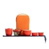 Ceramic portable one pot and three cups of fresh and personalized travel tea set- view 1