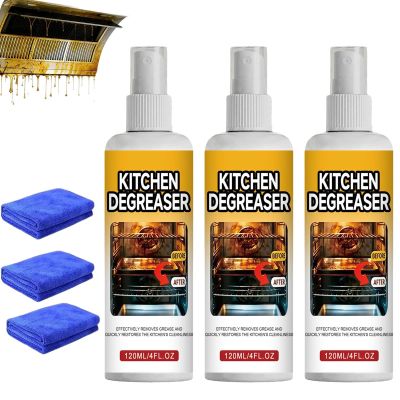 120ml Grease Killer Spray Grill Cleaner,Heavy Duty Degreaser for BBQ Grate(3)