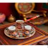 SODEF 2-Person Turkish Coffee Set - Engraved Copper Cups, Cezve, and Tray, Traditional Erzincan Design - Multicolor view 1