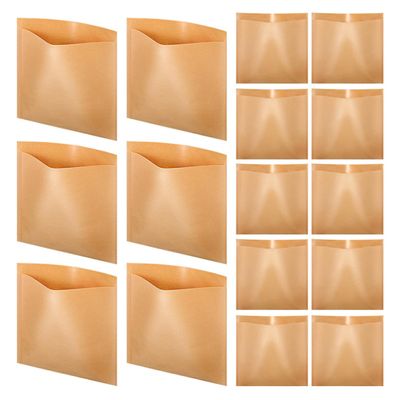 Hemobllo 100pcs Greaseproof Paper Food Bags for Bakery Packaging and Snacks, Portable Design with Khaki Color, for Desserts and Fried Foods on Birthday or New Year