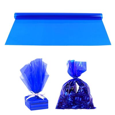 MALUGOGO Flower Wraps Packaging Paper Cellophane Blue Waterproof 20 Pieces Cut to Size for Flowers for Craft Projects and Artistic Inspirations