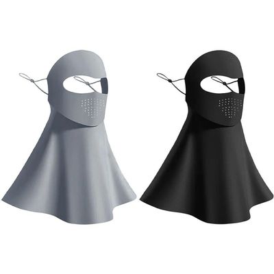 pp supm Full Face Shield Sunscreen Face Mask, 2 Pcs Summer Full Face Sun Protection Mask with Drinking Water Hole for Outdoor