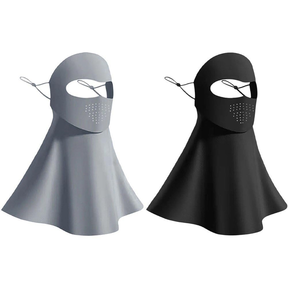 pp supm Full Face Shield Sunscreen Face Mask, 2 Pcs Summer Full Face Sun Protection Mask with Drinking Water Hole for Outdoor
