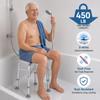 pxsulliao Adjustable Swivel Bath Seat Shower Chair for Inside Shower, Shower Seat for Inside Tub Bathroom Bench Bath Chair for Elderly and DisabledEnhanced with Cross Brace (GrayReinforcement) view 4