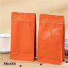Coffee Bags With Valve 20Pcs Packaging 125g 250g 500g 1kg Orange Aluminium Foil Side Gusset Food Bean Bag view 3