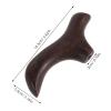 HONMEET Wooden Walking Cane Handle Grip with T-handle Design, Coffee Color, Smooth Polished Surface Enhances Walking Stability and Reduces Hand Fatigue for Elderly Outdoor Adventures view 2
