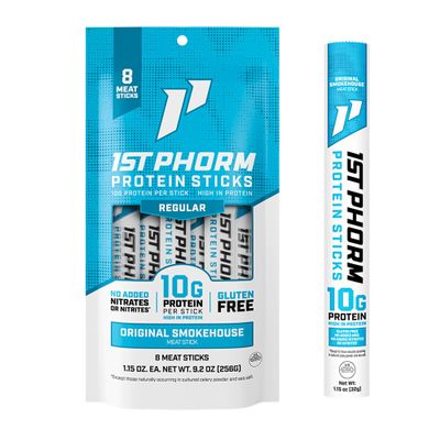 1st Phorm Meat Sticks, Original Smokeouse, 10g Protein, 8 Count, 1.15 oz