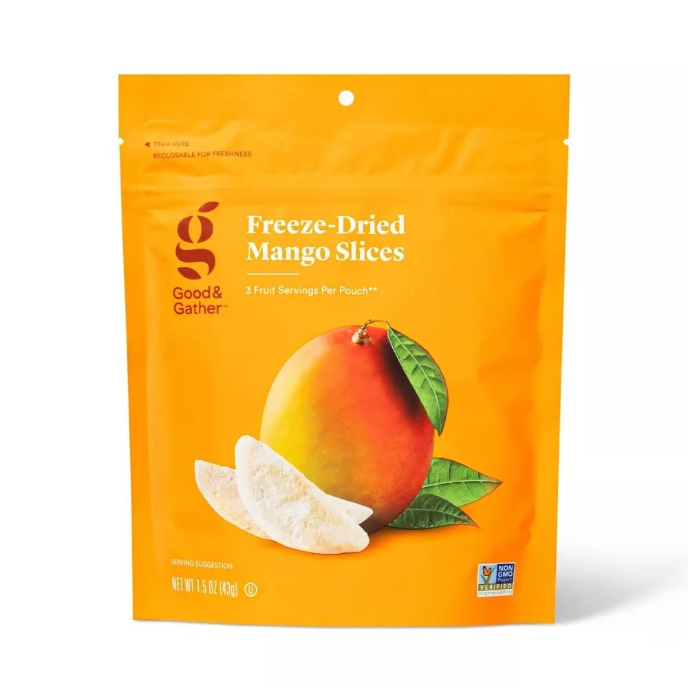 Good & Gather Freeze Dried Fruit Slices, Crispy Fruit Snack, Multiple Flavors (Dried Mangos)