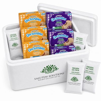 Smucker's Uncrustables Frozen Sandwich Variety Pack, Peanut Butter & Honey Spread and Whole Wheat Peanut Butter & Grape Jelly, 24 Count