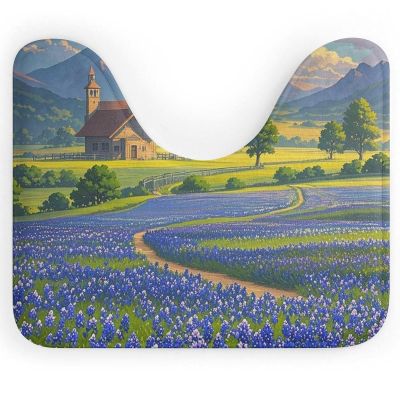 NLLZZ U-Shaped Toilet Rug Non-Slip Water Absorbent Memory Foam Bath Mat