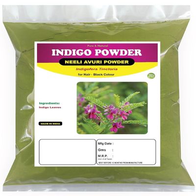 SA Natural Indigo Powder for Hair Black Colour 100 Grams | Neeli Avuri | Neel Patti | Indigofera Tinctoria