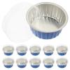 Cabilock 50pcs Disposable Aluminum Foil Baking Cups for Muffins and Egg Tarts, Blue Cupcake Liners with Beautiful Packing, Convenient and Practical for Bakery and Hotel Use view 1
