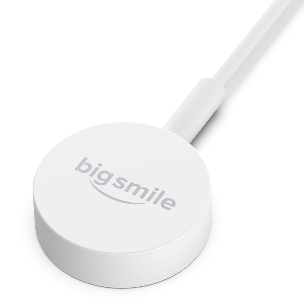 Bigsmile Magnetic Wireless Charger with USB Type A to C Plug (White)