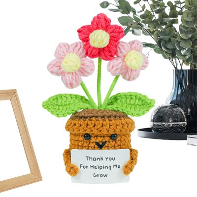 Crochet Potted Plant Handmade Appreciation Gift | Mom Teacher Decor