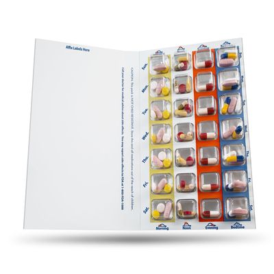 Qube 7-Day, 4-Pass (4-doses per Day) Large Multi-Med Disposable Blister Card Refill with 26 Cards & Blisters
