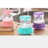 Cleaning Brush with Detergent Dispenser, Dish Brush, Purple/Pink/Green view 2