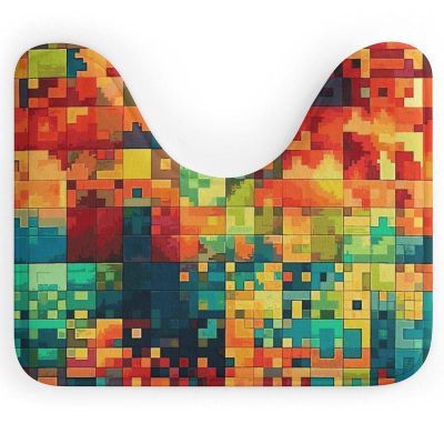 NLLZZ U-Shaped Toilet Rug Non-Slip Water Absorbent Memory Foam Bath Mat