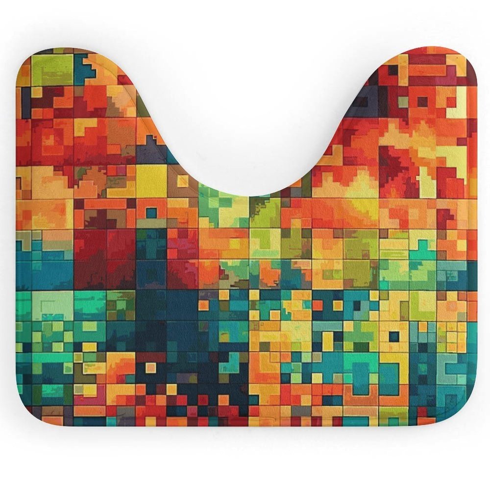 NLLZZ U-Shaped Toilet Rug Non-Slip Water Absorbent Memory Foam Bath Mat