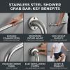 Shower Grab Bar, 11.81 Inch Length Metal Non-Slip Hand Rail for Kitchen, Bathroom, Garden, Balcony, Silver - Shower Grab Bar view 4