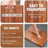 ZWBQZFYK 1-2/5 Inch Thickened Wooden Bath Mat for Pool/Sauna Room, 12-36 Inch Wood Shower Mat with Handle, Customizable Floor Pad for Inside Platform view 4