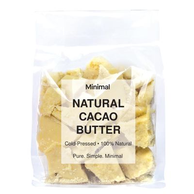 Minimal 100% Pure Cacao Butter 16OZ (454g) | Food Grade, Non-Deodorized, Natural Cocoa Butter Chunks | Premium for Chocolate Making, Baking, Cooking