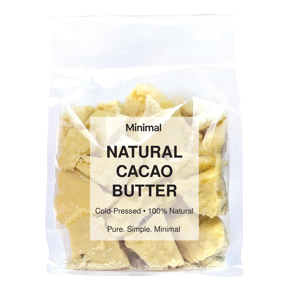 Minimal 100% Pure Cacao Butter 16OZ (454g) | Food Grade, Non-Deodorized, Natural Cocoa Butter Chunks | Premium for Chocolate Making, Baking, Cooking