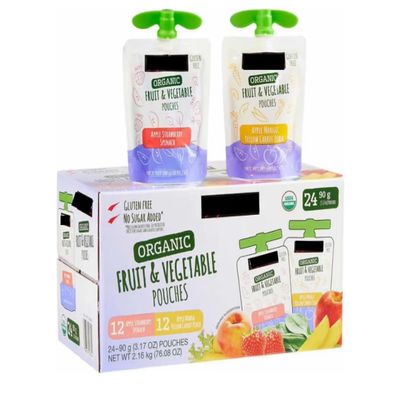 Organic Fruit and Vegetable Pouches by Signature | School Snack Variety Pack | 3.17 oz | 24-Count