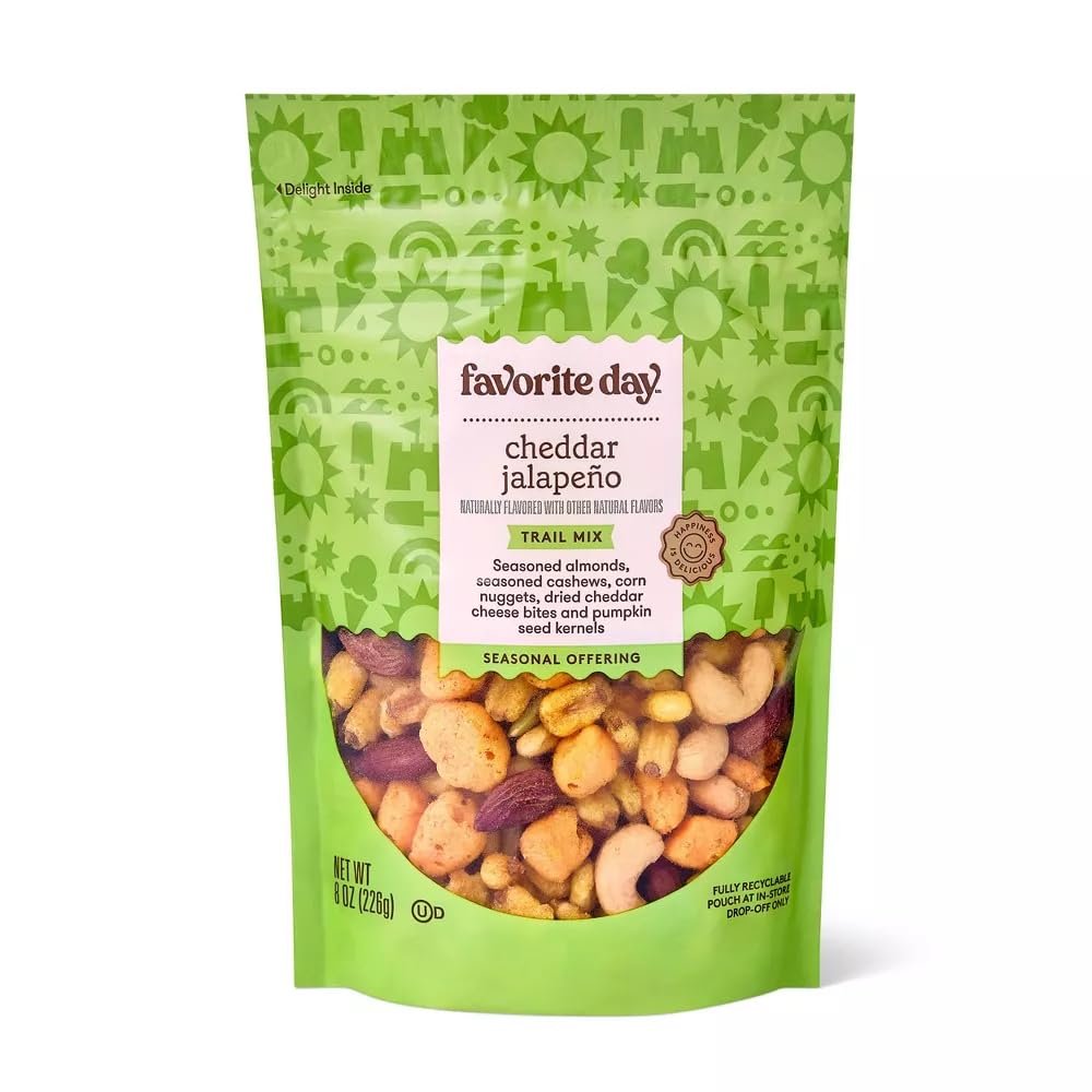 Favorite Day Cheddar Jalapeno Flavored Trail Mix, Savory Snack Mix, 8 oz