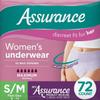 NineLife Basics Assurance Incontinence Underwear for Women 36 Count Pack of 2, Size S/M, (Total 72Ct) view 1
