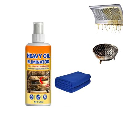 BBQ Grill Cleaner Spray, Heavy Duty Kitchen Degreaser, Towels included (50ml,2pcs)