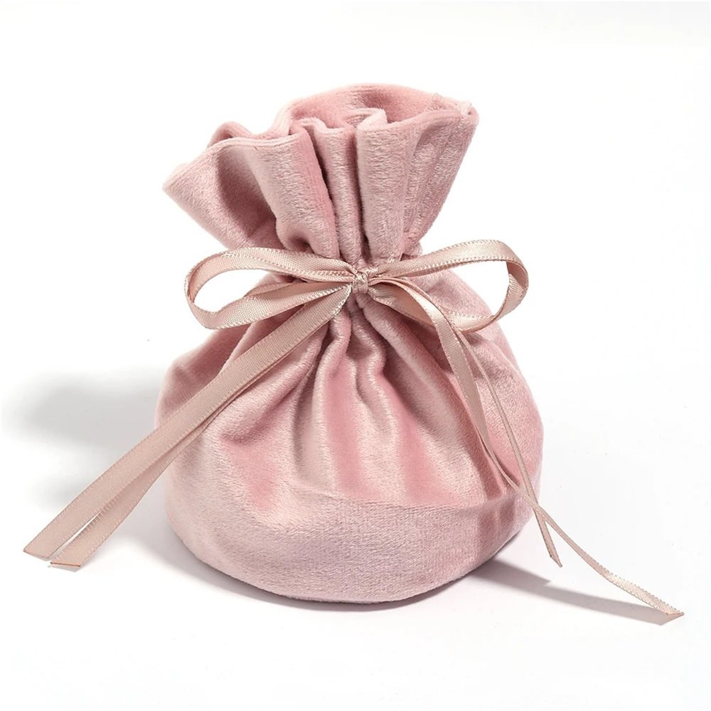 Bingche 12 Pcs Velvet Drawstring Bag Jewelry Color Ribbon Storage Pouches For Wedding Party Candy Gift Packaging Bags Home Supplies