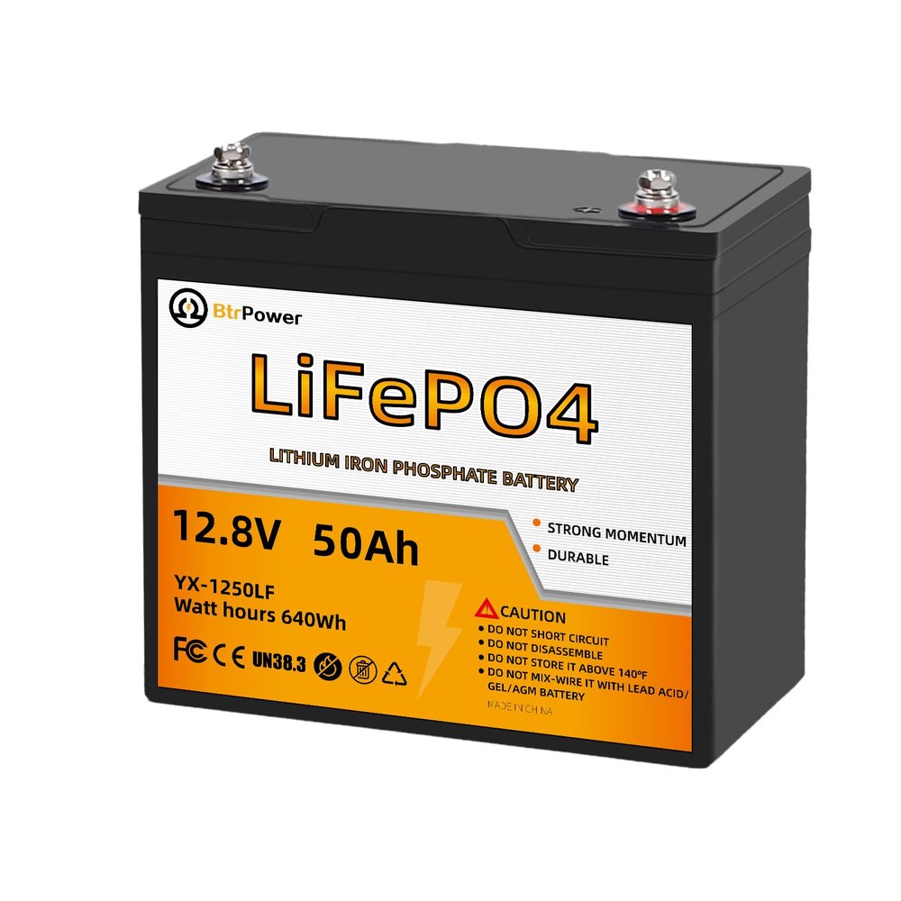 12 V 50A h LiFe PO4 Lithium Trolling Motor B-attery, 50A BMS