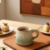 Tsophreniq Speckled Ceramic Coffee Set with Saucer & Wooden Spoon, 300ml Mug for Morning Latte, Tea & Gift view 2