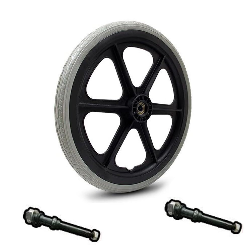 Wheelchair Replacement Wheels 16in Wear-Resistant Manual Wheelchair Rear Wheel, Non-Inflatable Wheelchairs Rear Wheel Assembly