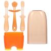 UPKOCH Toothbrush for Infants with Silicone Material and Ergonomic Design, Newborn Tongue Cleaner to Protect Delicate Mouth, Oral Cleaner Suitable for Babies and Newborns, 3pcs Orange view 1