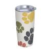 Luicenhw Paw Print Doodles Circular Pattern Drawing Style Animal 20oz Insulated Travel Cup Straw Kit, Reusable Stainless Steel Straws With Clean Brush view 2