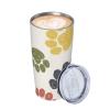 Luicenhw Paw Print Doodles Circular Pattern Drawing Style Animal 20oz Insulated Travel Cup Straw Kit, Reusable Stainless Steel Straws With Clean Brush view 3
