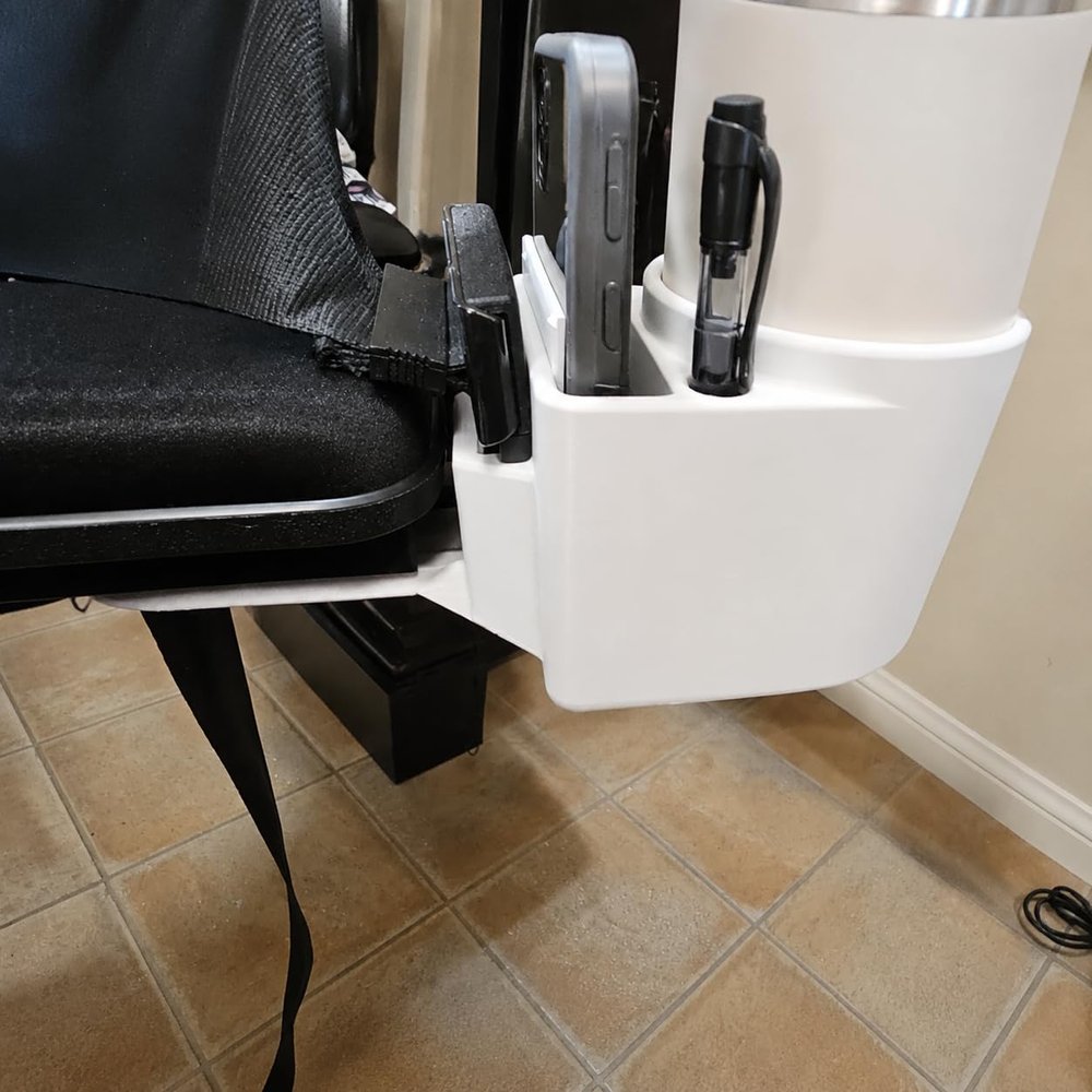 Wheelchair Cup Holder Compatible with Quantum Power Wheelchair, White